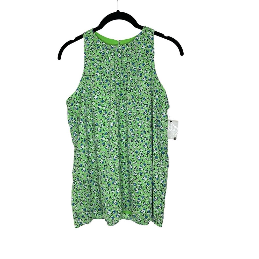 NWT Vince Camuto Womens Classic Escape Blouse Small Ditsy Floral Feminine Green